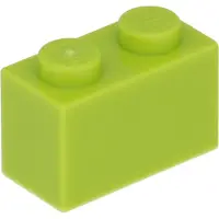 LEGO : 100 stuks steen 1x2 in de kleur 'Lime'