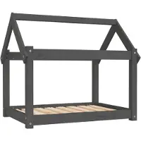 Syfax Hondenmand 81x60x70 cm massief grenenhout grijs