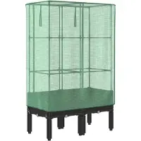 Syfax Plantenbak verhoogd met kashoes 80x40x140 cm rattanlook