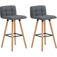 SoBuy Barkruk Set van 2, Donkergrijs, 68 cm