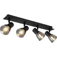 Globo Lighting spotlamp, metaal, mat zwart, 4x E14