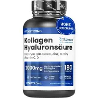 Vitastrong Collageen + Hyaluronzuur – 180 Tabletten, Stralende Huid 180 St