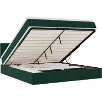 vidaXL Ottoman bed met matras en LED's 160x200cm fluweel donkergroen