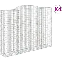 vidaXL Schanskorven 4 st gewelfd 300x50x220/240 cm ijzer