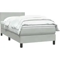 vidaXL Boxspring met matras fluweel lichtgrijs 80x210 cm