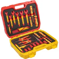 Högert Technik, 25-delige geïsoleerde VDE-gereedschapset, 1000 V – Professionele elektrische gereedschapset met schroevendraaiers, tangen en steeksleutels