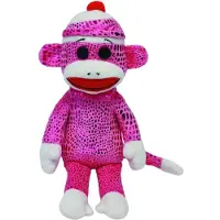 TY Beanies Sock Monkey Aap Paars 15 cm