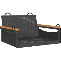 vidaXL Schommelbank 63x62x40 cm poly rattan zwart