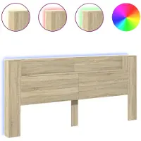 vidaXL Hoofdbordkast met LED 220x16,5x103,5 cm sonoma eikenkleurig