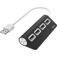 Hama 00200119 USB-hub 4 poorten USB-A USB 2.0 480 MBit/s Zwart