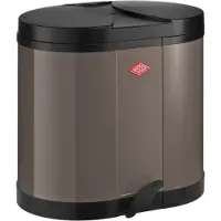 Wesco Eco-verzamelaar Prullenbak | 30 Liter | Duo Pedaalemmer (2x15 Liter) | Metaal - Warm Grijs | Afvalscheiding - Made in Germany