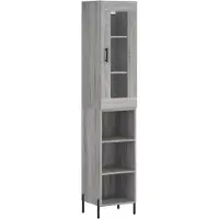 Syfax Hoge kast 34,5x34x180 cm bewerkt hout grijs sonoma eikenkleurig