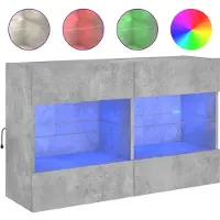 Syfax Tv-wandmeubel met LED-verlichting 98,5x30x60,5 cm betongrijs