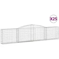vidaXL Schanskorven 25 st gewelfd 400x30x80/100 cm ijzer