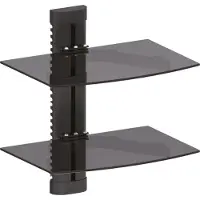 InLine 23151B Wandhouder, geschikt voor DVD-spelers, Blu-ray-spelers, satellietontvangers, tot 8 kg, zwart