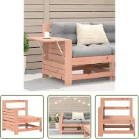 The Living Store Douglashout - Tuinbank - Tuinbank met armleuning en klaptafel massief douglashout - Buitendecoratie - Lounge Set - Terrasmeubilair