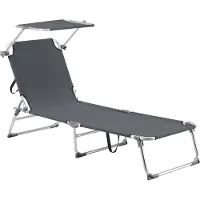 En.casa Ligbed met luifel Legorreta 189x57x28 cm tot 115 kg donkergrijs