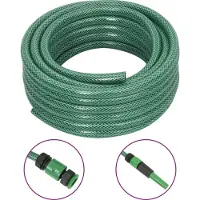 The Living Store Pvc Slang - Tuin Slang - Tuinslang met koppelingsset 0,5'' 10 m PVC groen - Hozelaarslangen - Sproei Slang - Buigslange