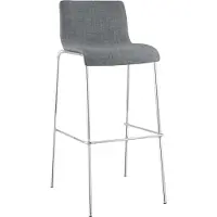 CLP Hover Barkruk - Stof licht grijs chroom