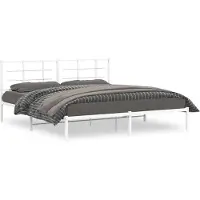 vidaXL Bedframe met hoofdbord metaal wit 180x200 cm