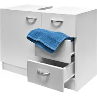 Casaria Deuba Wastafelmeubel - 3 Lades 63x54x30cm Onderkast - Wit