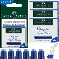 Faber-Castell Faber Castell inktpatroon Faber Castell 3x 6patronen koningsblauw