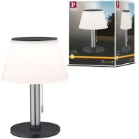 Paulmann 94309 4000870943090 Tafellamp op zonne-energie 0.8 W Warmwit RVS