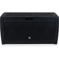 24hShop Opbergbox - Tuinkussenbox met Wielen - 310L - Zwart