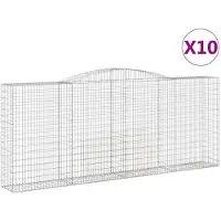 vidaXL Schanskorven 10 st gewelfd 400x50x160/180 cm ijzer