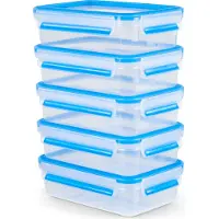 EMSA Vershoudtrommel Clip & Close Set: 10-delig, 5x0,8L, 5x deksel, kunststof, hygiënisch, versheidafdichting (set, 10-delig)