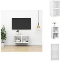 vidaXL Tv-kast - Tv-kasten - Televisiekast - Televisiekasten - Tv-wandmeubel 37x37x72 cm bewerkt hout wit