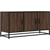 vidaXL Tv-meubel 100x35x50 cm bewerkt hout metaal bruin eikenkleur