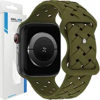Beline Apple Watch Silicone Geweven band 38/40/41mm olijf/oliver doos