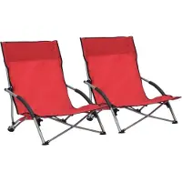 Syfax Opklapbare stoelen, 2 stuks, rode stof
