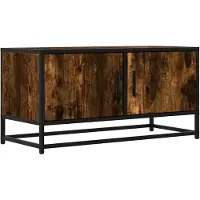 vidaXL Tv-meubel 80x34,5x40cm bewerkt hout metaal gerookt eikenkleurig