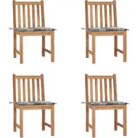 Syfax Tuinstoelen 4 st met kussens massief teakhout