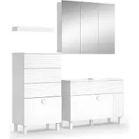 Vicco Badkamermeubelset Sola Wit 4-delig, Model 40870