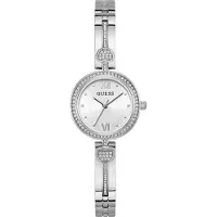 GUESS Analoog horloge 'Lovey' zilver / transparant / wit