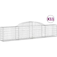 vidaXL Schanskorven 11 st gewelfd 300x30x60/80 cm gegalvaniseerd ijzer