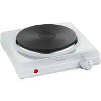 Severin enkele kookplaat, 1.500 W, traploze temperatuurinstelling, kookplaat Ø 185 mm, serie ELEMENT, wit/roestvrij staal