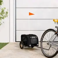 Prolenta Maison Exclusive - Fietsaanhanger voor honden, zwart, gemaakt van Oxford-stof en metaal