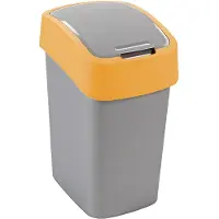 Curver Flip Bin - Afvalbak - 9L - Zilver - Oranje