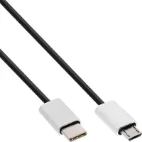 InLine USB 2.0 kabel,USB-C male naar Micro-B male,zwart/aluminium,flexibel,1,5m