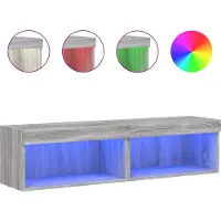 vidaXL Tv-meubels met LED-verlichting 2 st 60x30x30 cm grijs sonoma