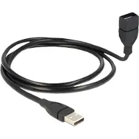 DeLOCK USB-A naar USB-A vormbare verlengkabel - USB2.0 - tot 2A / zwart - 1 meter