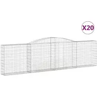 vidaXL Schanskorven 20 st gewelfd 400x30x100/120 cm ijzer