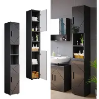 Vicco Badkamerkast Irma Antraciet Hoogglans 30 x 192 cm, Model 35916