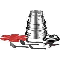Tefal Ingenio L897SM74, Set, Roestvrij staal, Roestvrij staal, Titanium, Zwart, Bakeliet