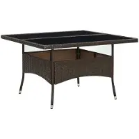 vidaXL Tuintafel poly rattan en glas bruin