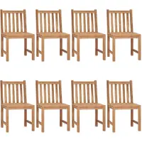 vidaXL Tuinstoelen 8 st met kussens massief teakhout